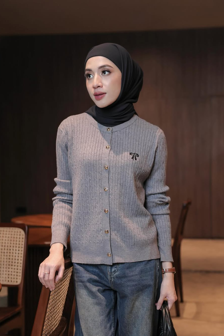 Ribbon Sweater - Sweater Wanita Aksen Pita