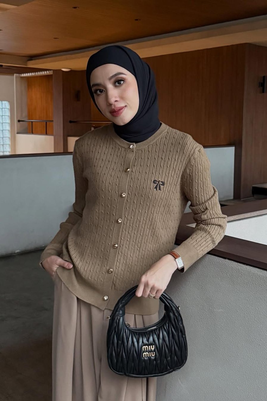 Ribbon Sweater - Sweater Wanita Aksen Pita
