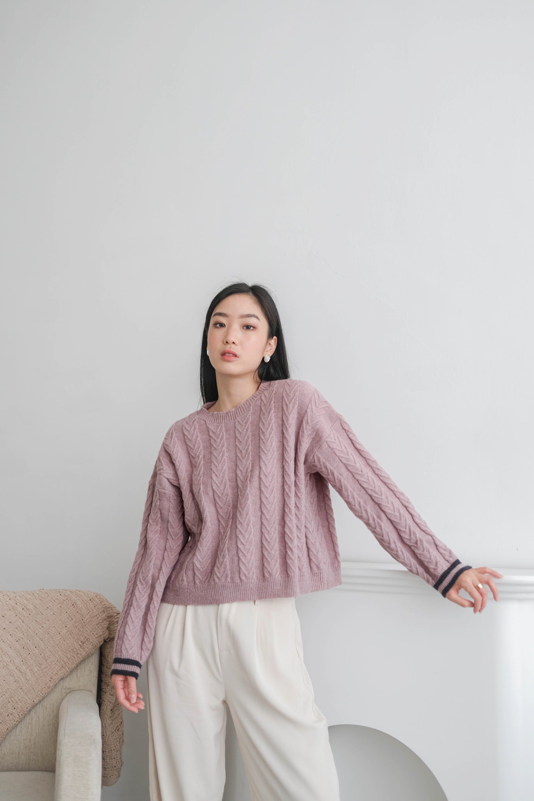 Masae Sweater - Atasan Sweater Wanita Bahan Wool Knit