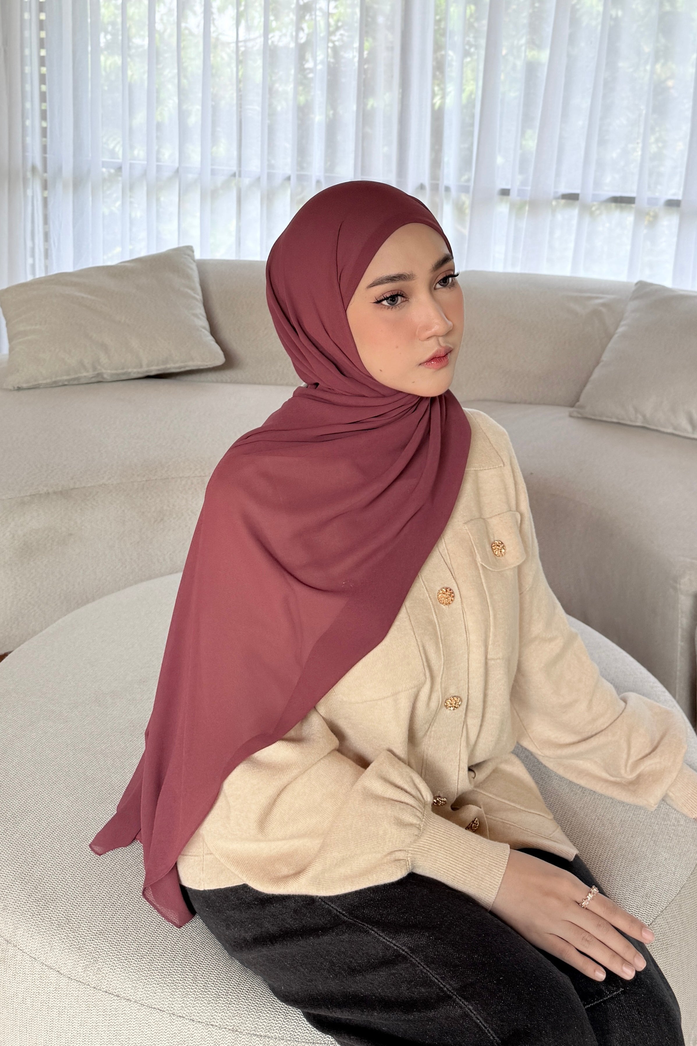 Mega Inner Shawl - Hijab Stylish Bahan Cerruty Premium