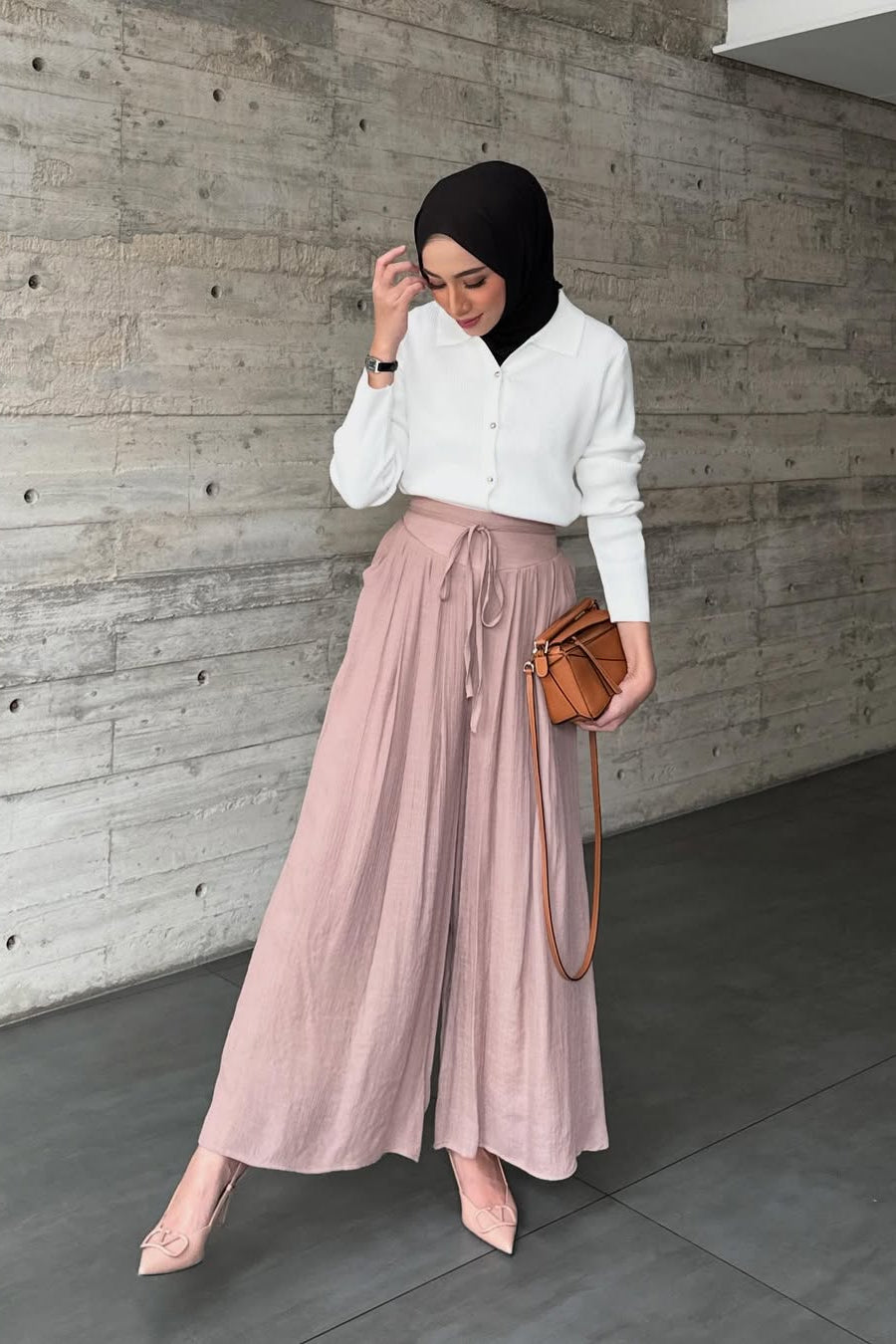 Thai Cullote - Bawahan Wanita Bahan soft Crinkle