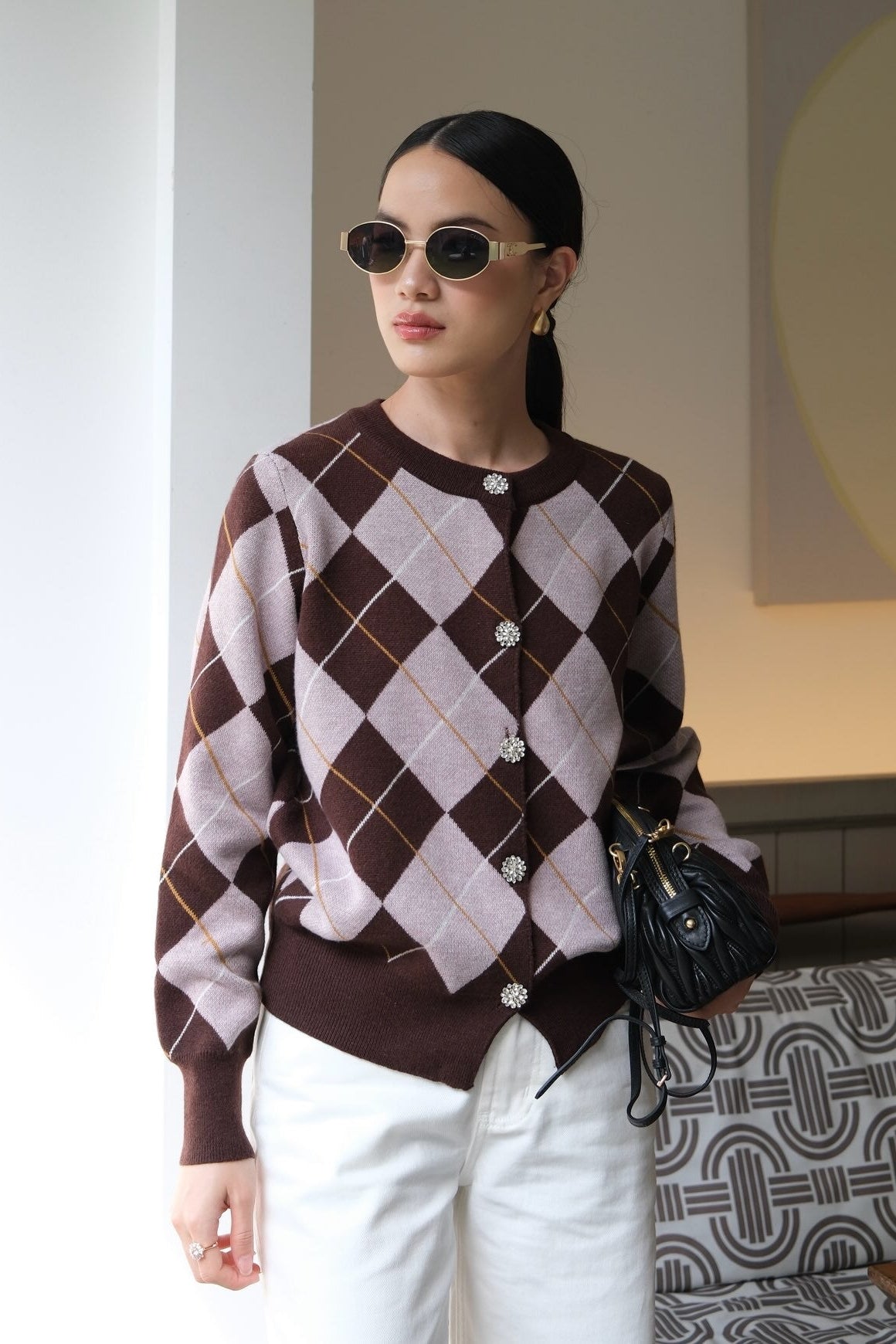 Oxford Knit Cardy - Cardigan Rajut Wanita Style Preppy Academic Premium