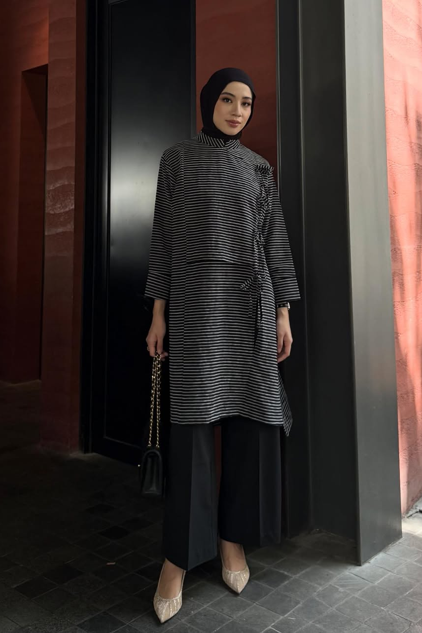 Tactical Tunic - Atasan Muslim Wanita Mewah Kondangan & Lebaran Bahan Tissue Import