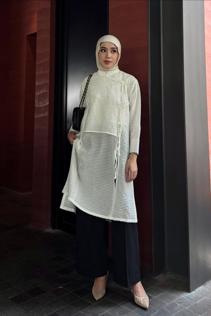 Tactical Tunic - Atasan Muslim Wanita Mewah Kondangan & Lebaran Bahan Tissue Import
