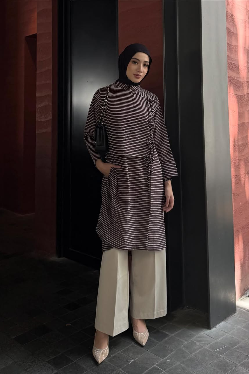 Tactical Tunic - Atasan Muslim Wanita Mewah Kondangan & Lebaran Bahan Tissue Import
