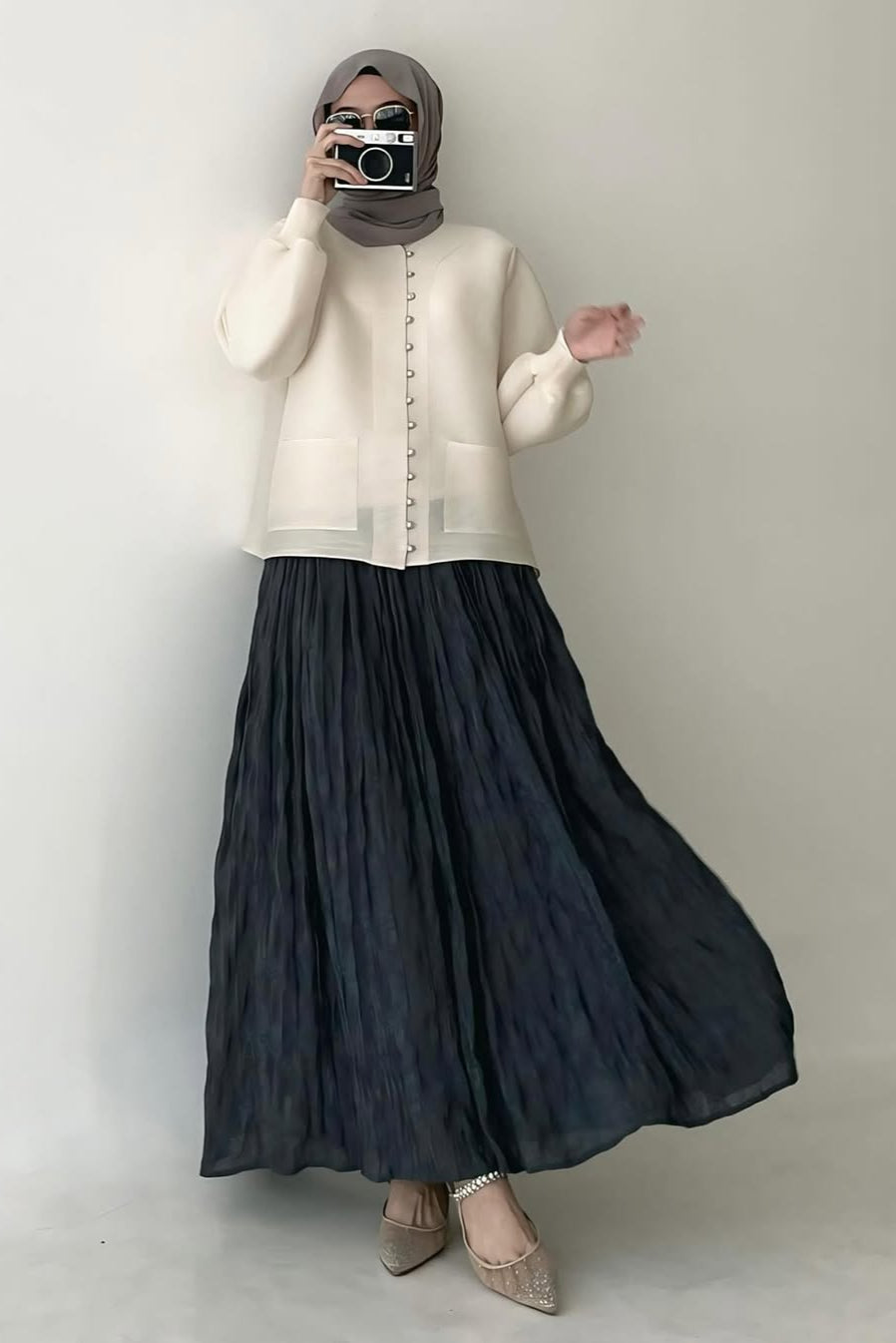 Noor Skirt - Rok Panjang Flowy Wanita Bahan Crepe Premium