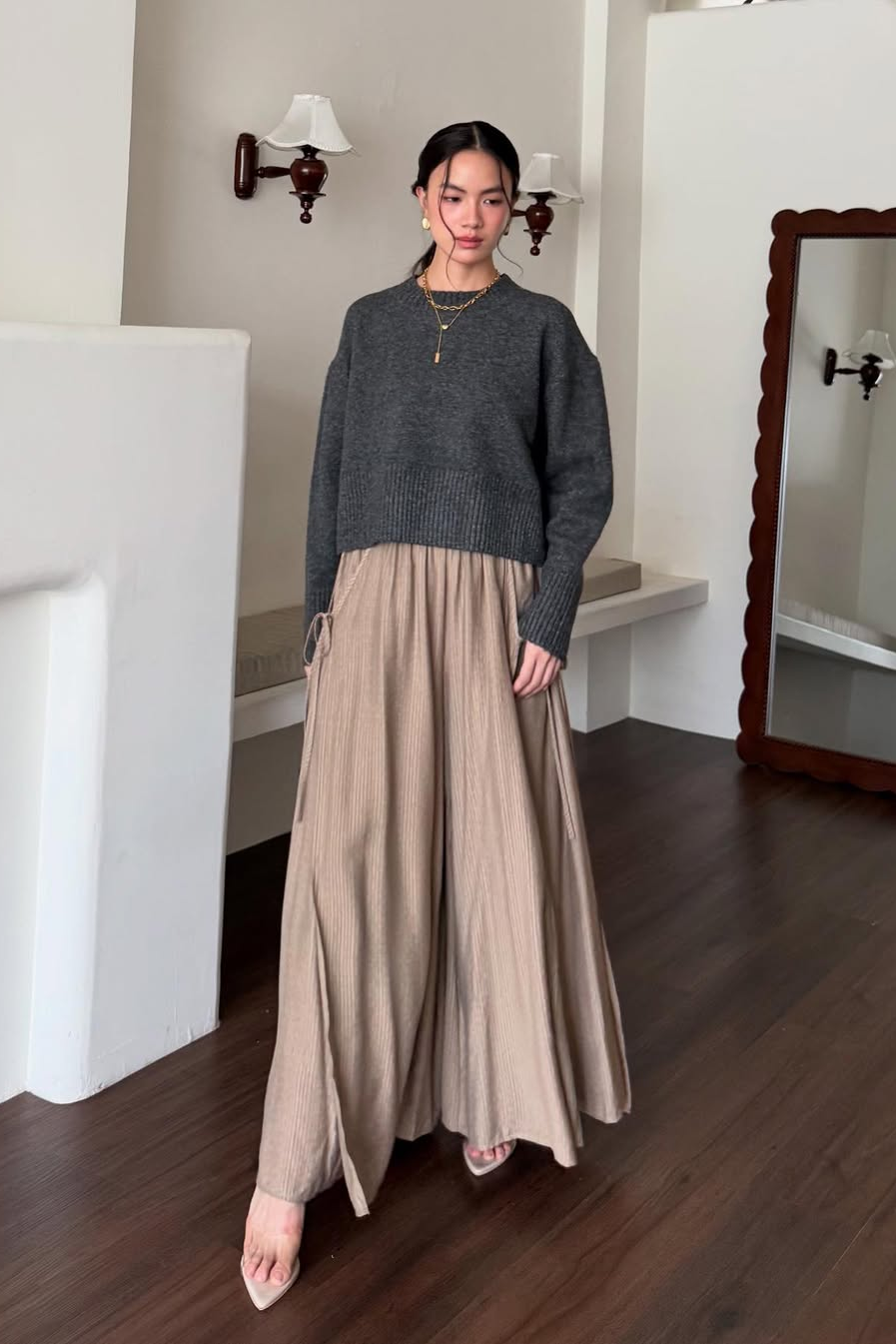 Thalia Cullote - Bawahan Wanita Nyaman Elegant Dengan Aksen Tali