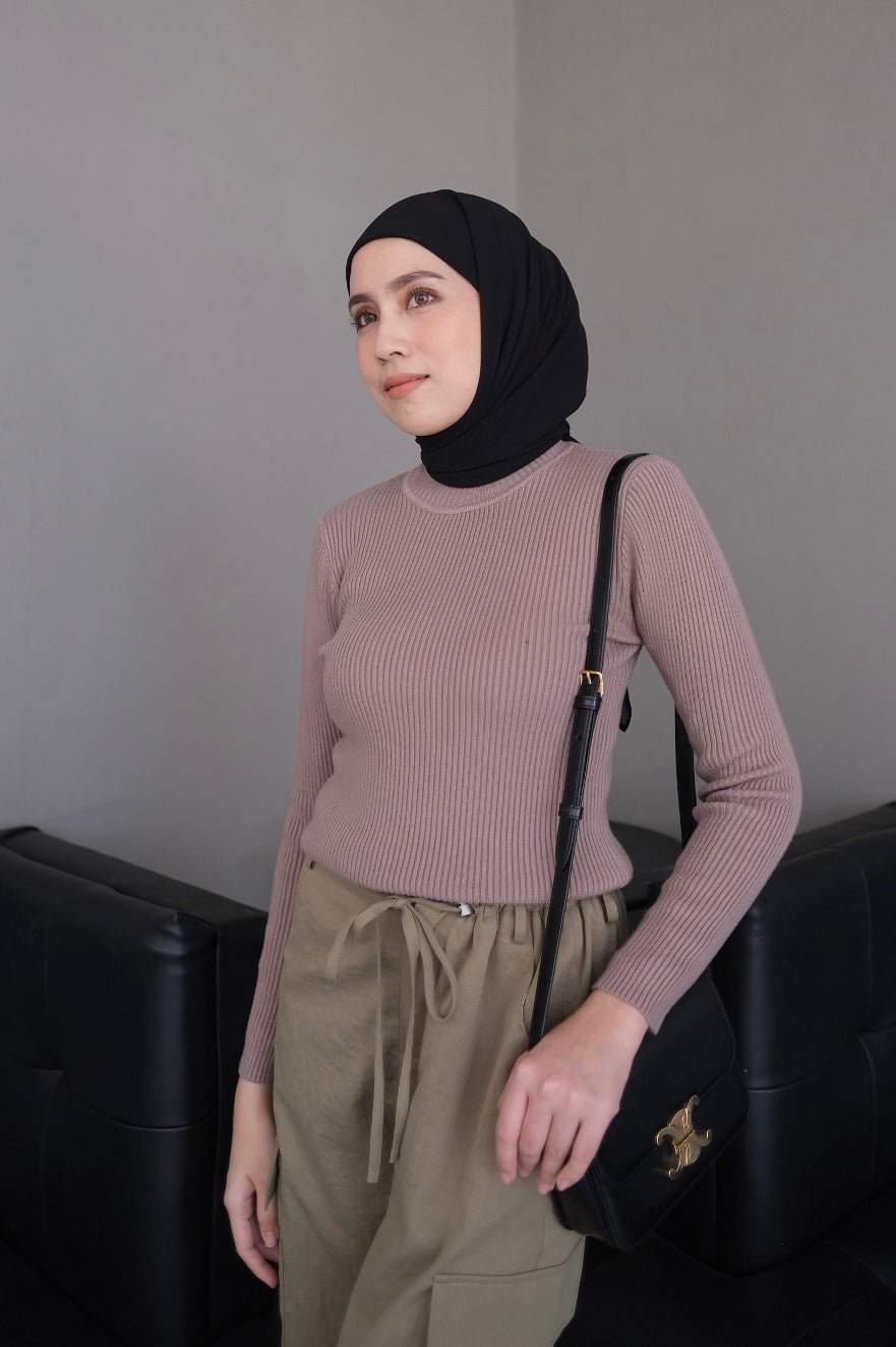 Inner Knit Plain - Dalaman Atasan Wanita Bahan Rajut