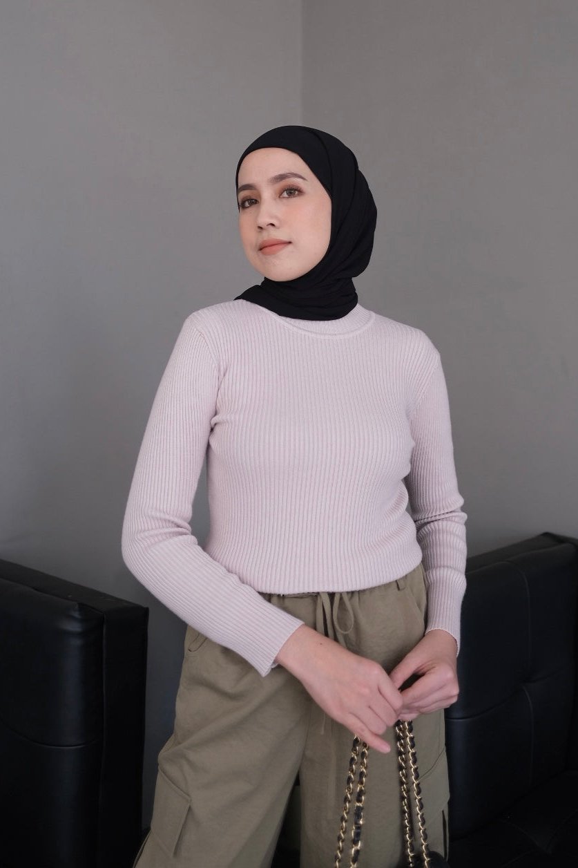 Inner Knit Plain - Dalaman Atasan Wanita Bahan Rajut