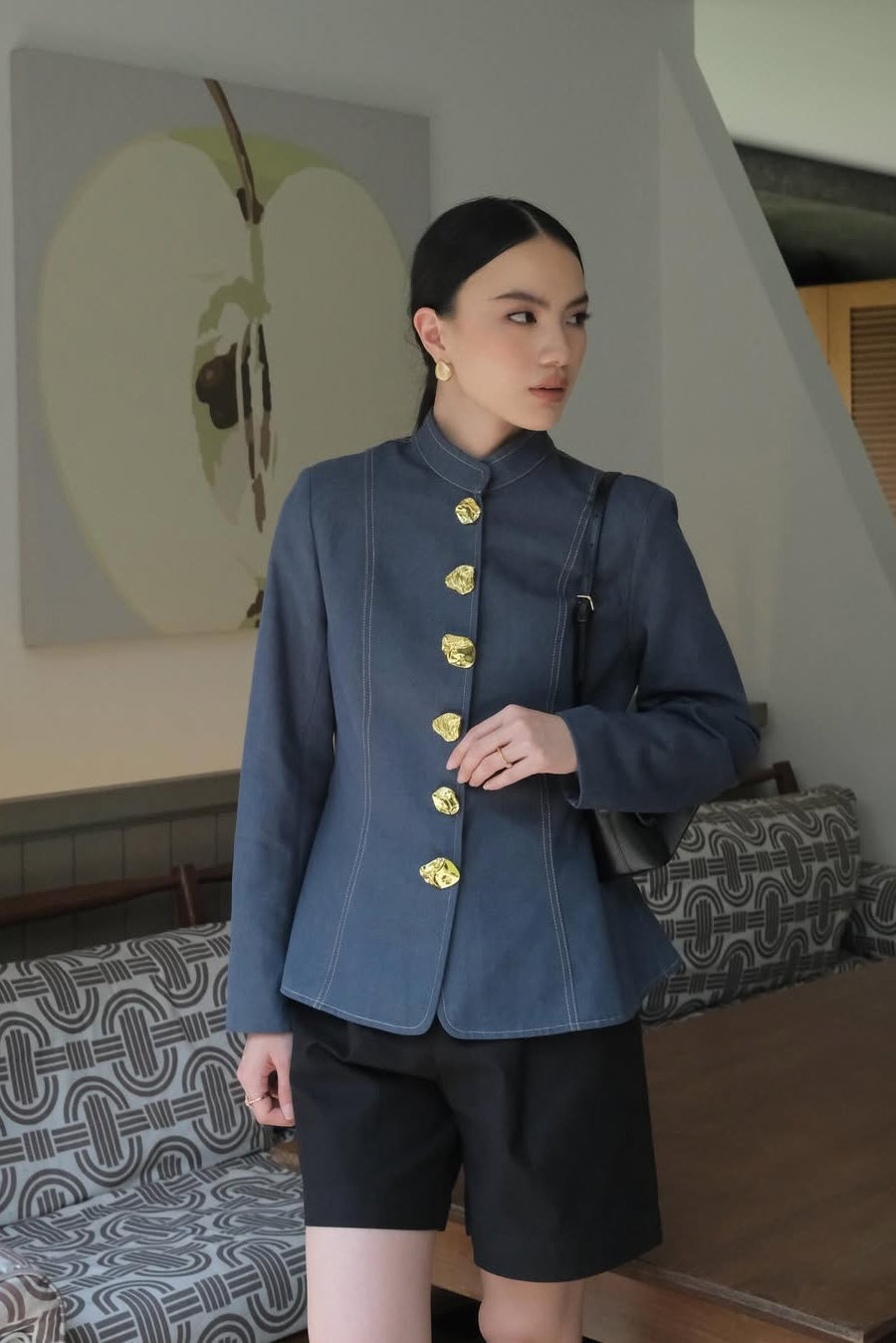Oriental Top - Atasan Wanita Kerah Shanghai Gaya Modern & Elegan