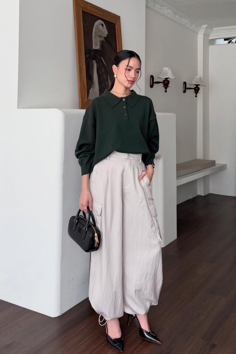 Urban Cargo Pants - Celana Cargo Wanita Bahan Semi Cotton Linen Soft