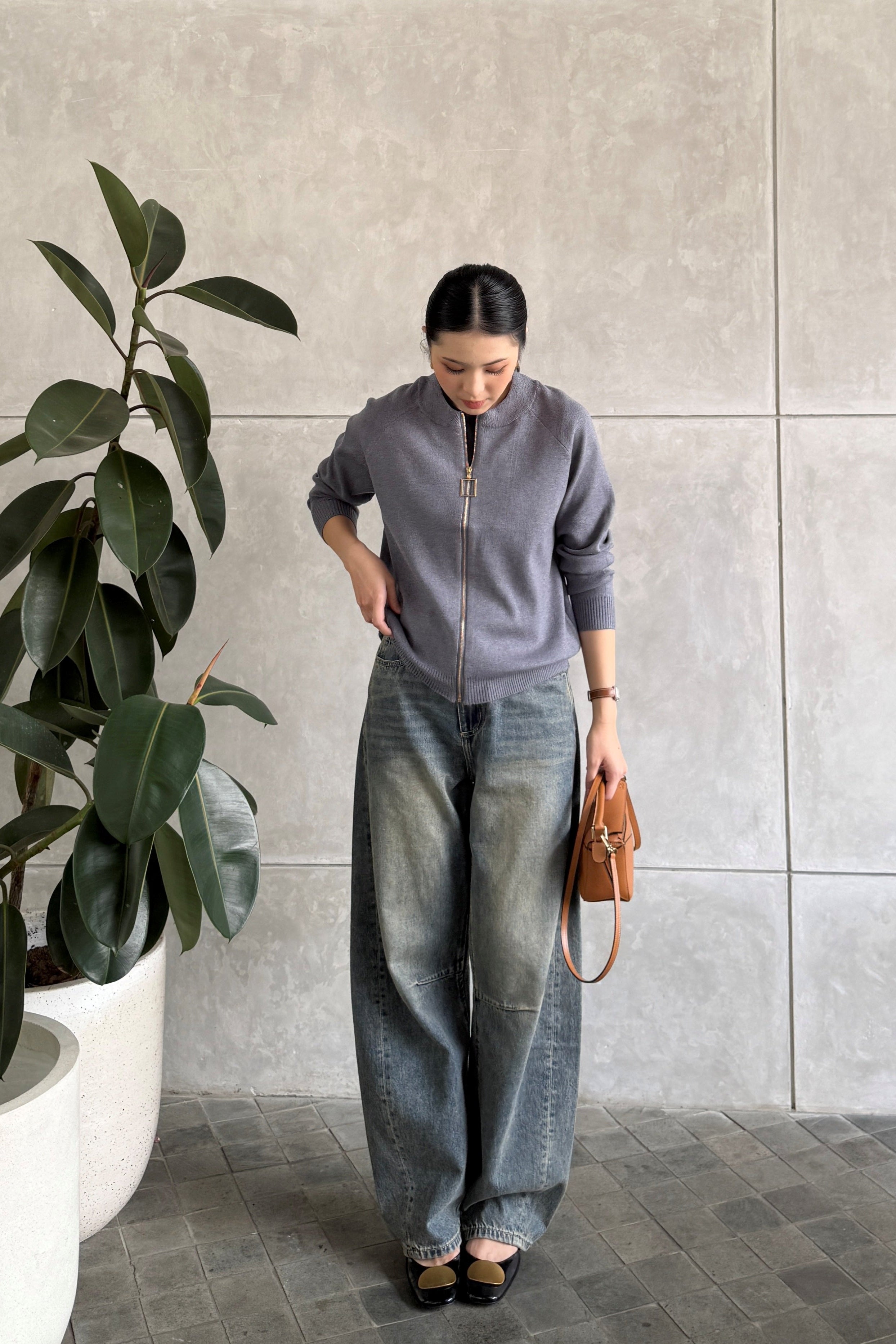 Barrel Pants Jeans - Celana Wanita Bahan Denim Premium