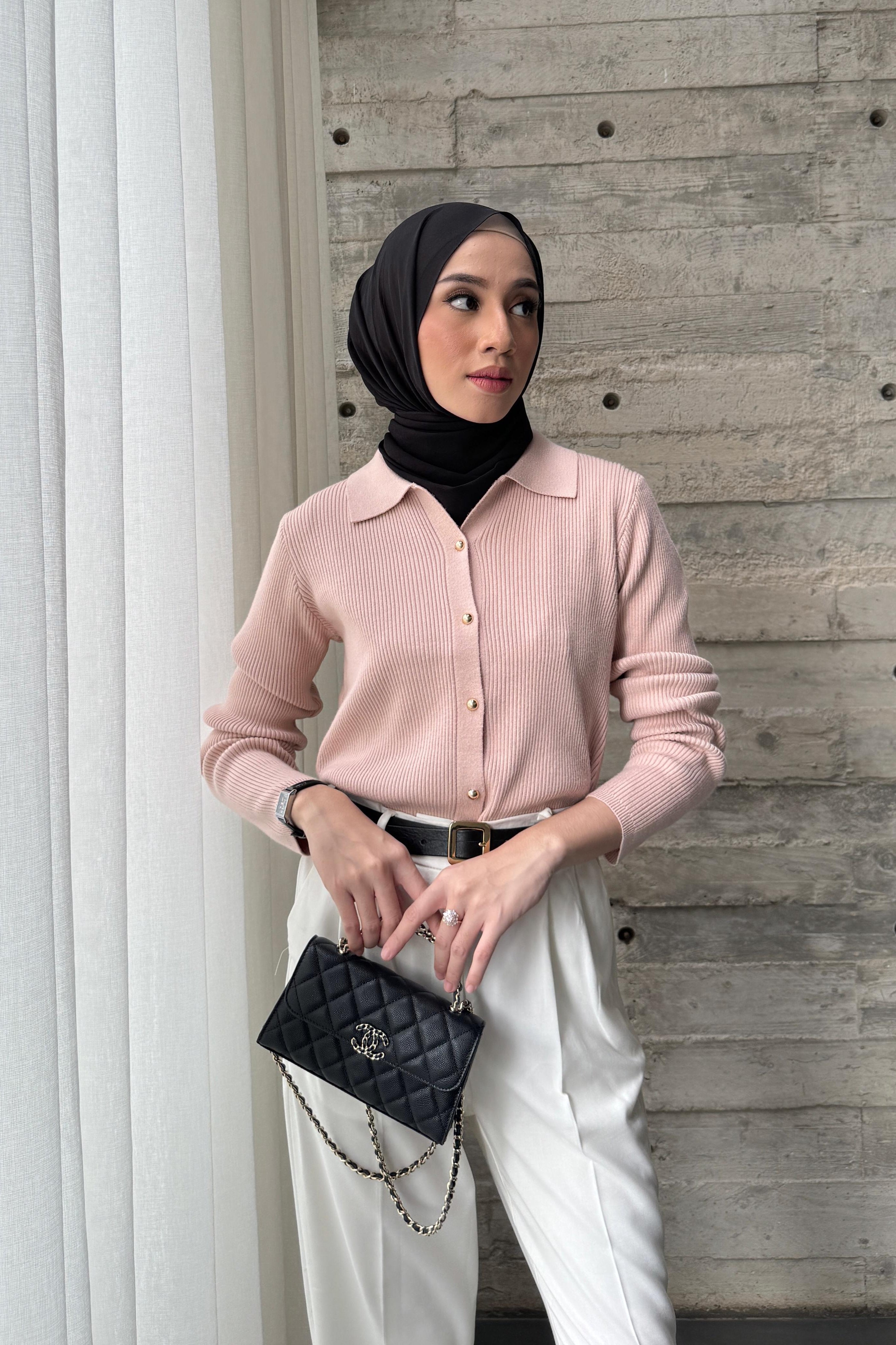 Yure Sweater - Tea Rose - Atasan Wanita Bahan Knit Premium