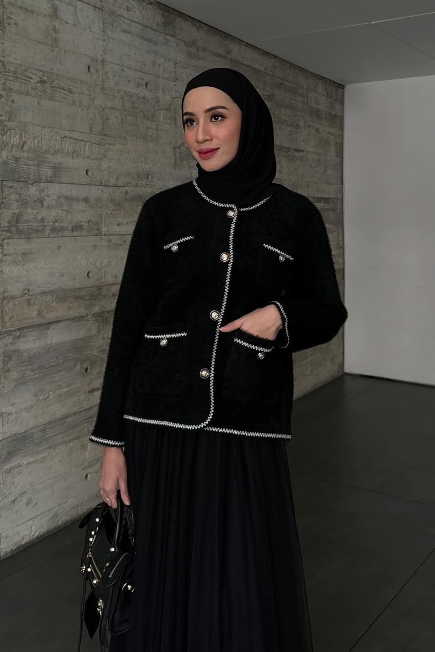Zen Cardy - Cardigan Berkancing Wanita Bahan Knit