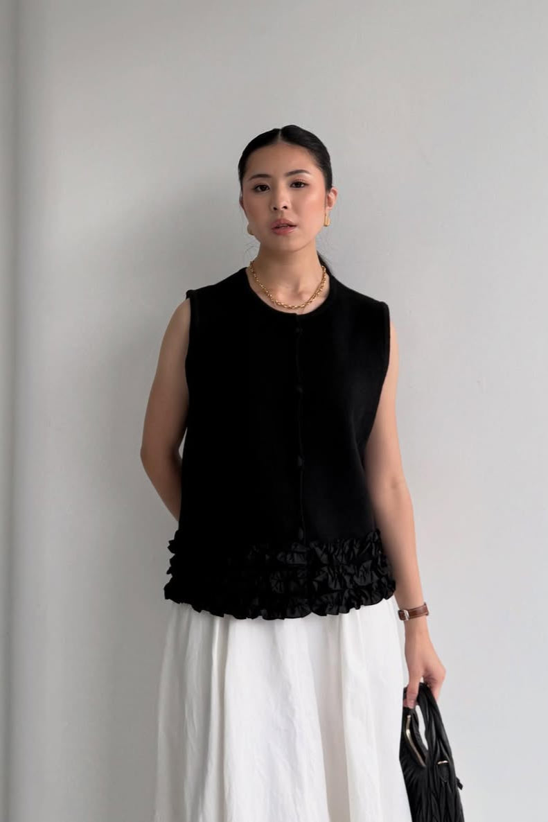 Megan Vest - Rompi Rajut Wanita Bahan Knit Premium