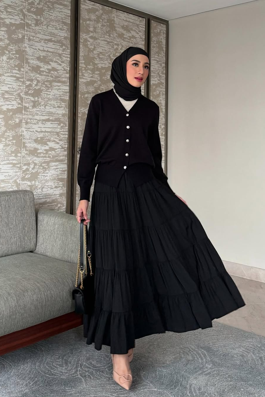 Amara Skirt - Rok Rempel Panjang Wanita Full Furing