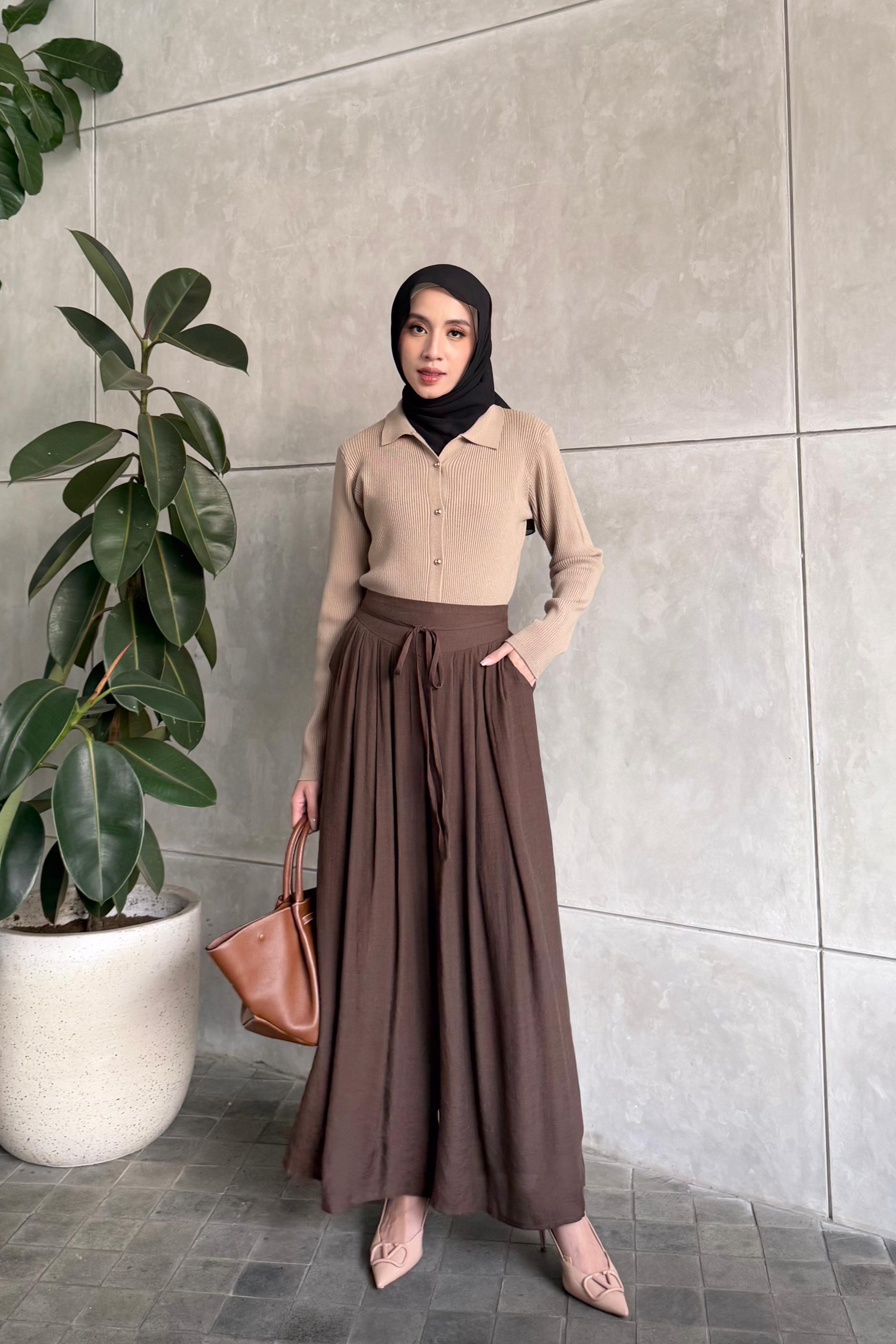 Thai Cullote - Cappucino - Bawahan Wanita Bahan soft Crinkle