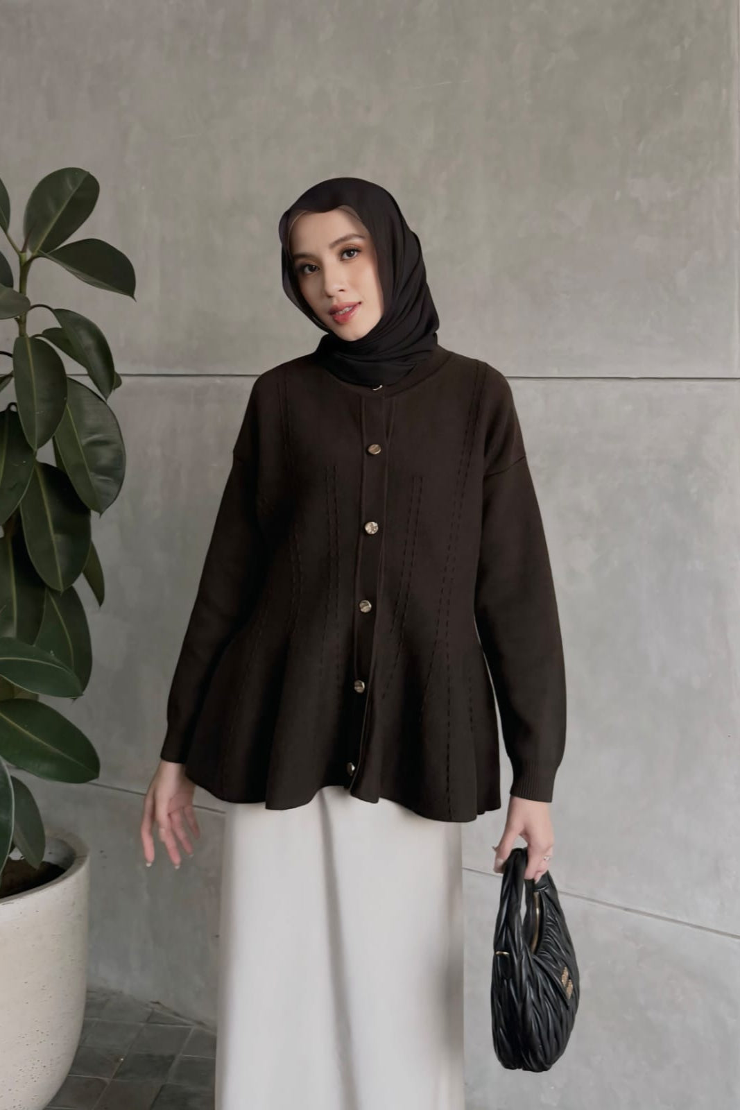 Cheer Cardy - Atasan Wanita Bahan Knit Full Kancing