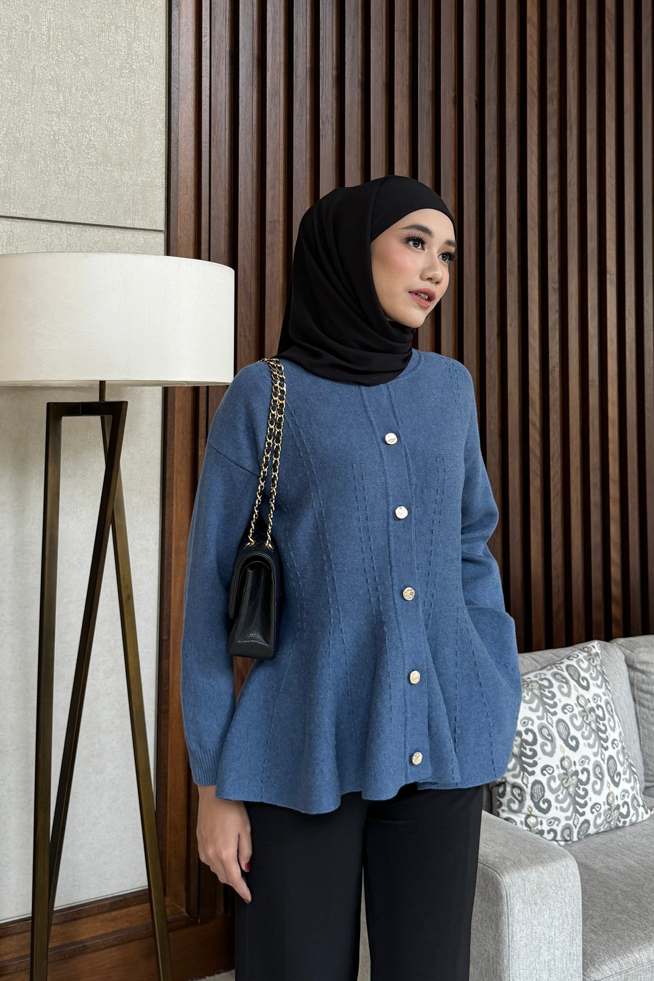 Cheer Cardy - Atasan Wanita Bahan Knit Full Kancing
