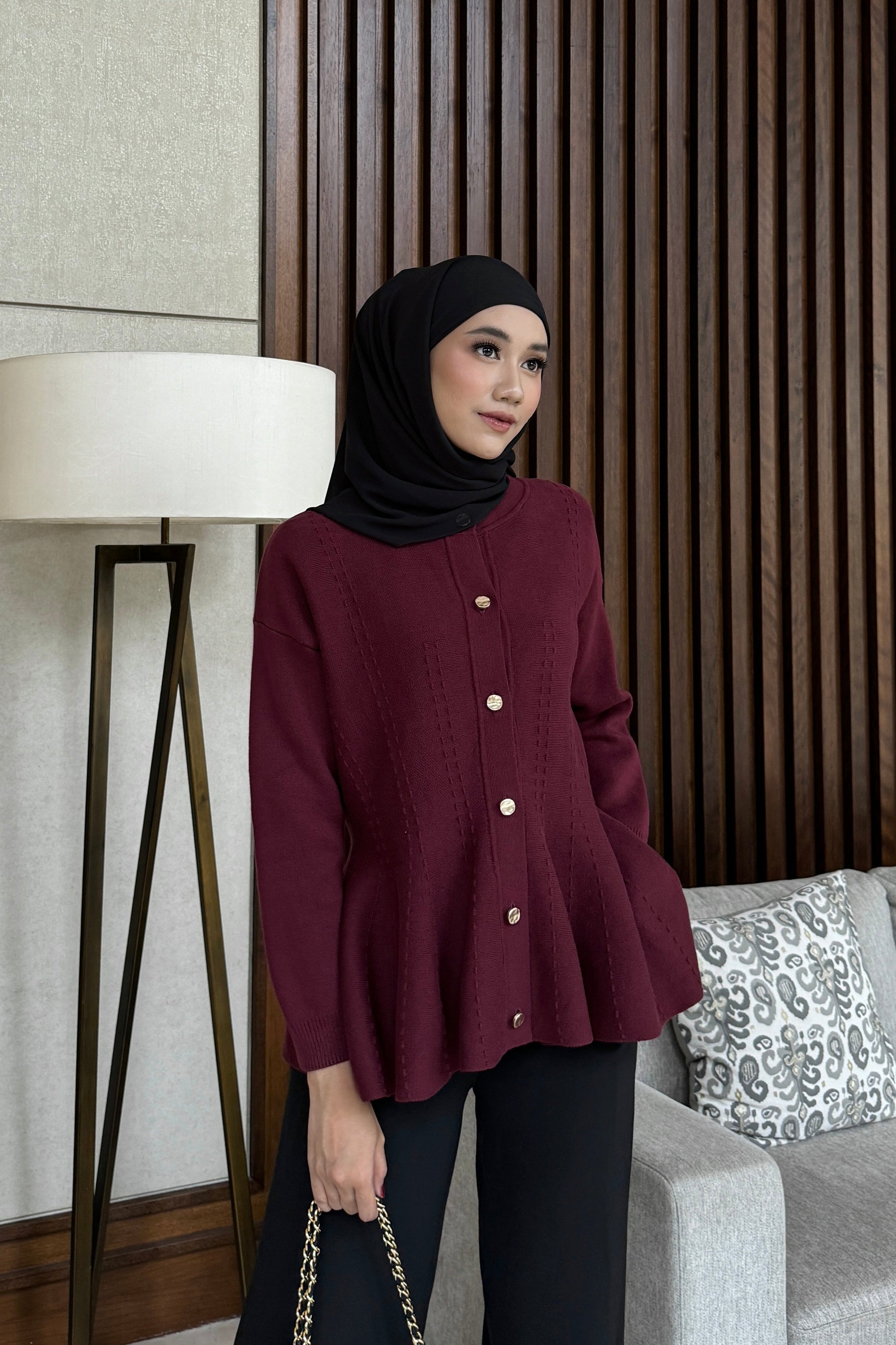 Cheer Cardy - Atasan Wanita Bahan Knit Full Kancing