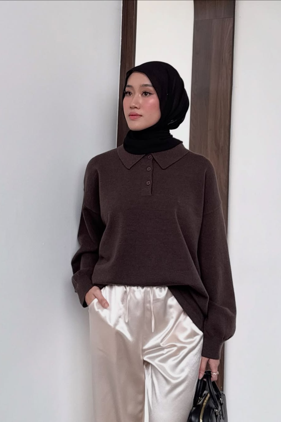 Polo Sweater - Sweater Wanita Bahan Wool Acrylic Premium