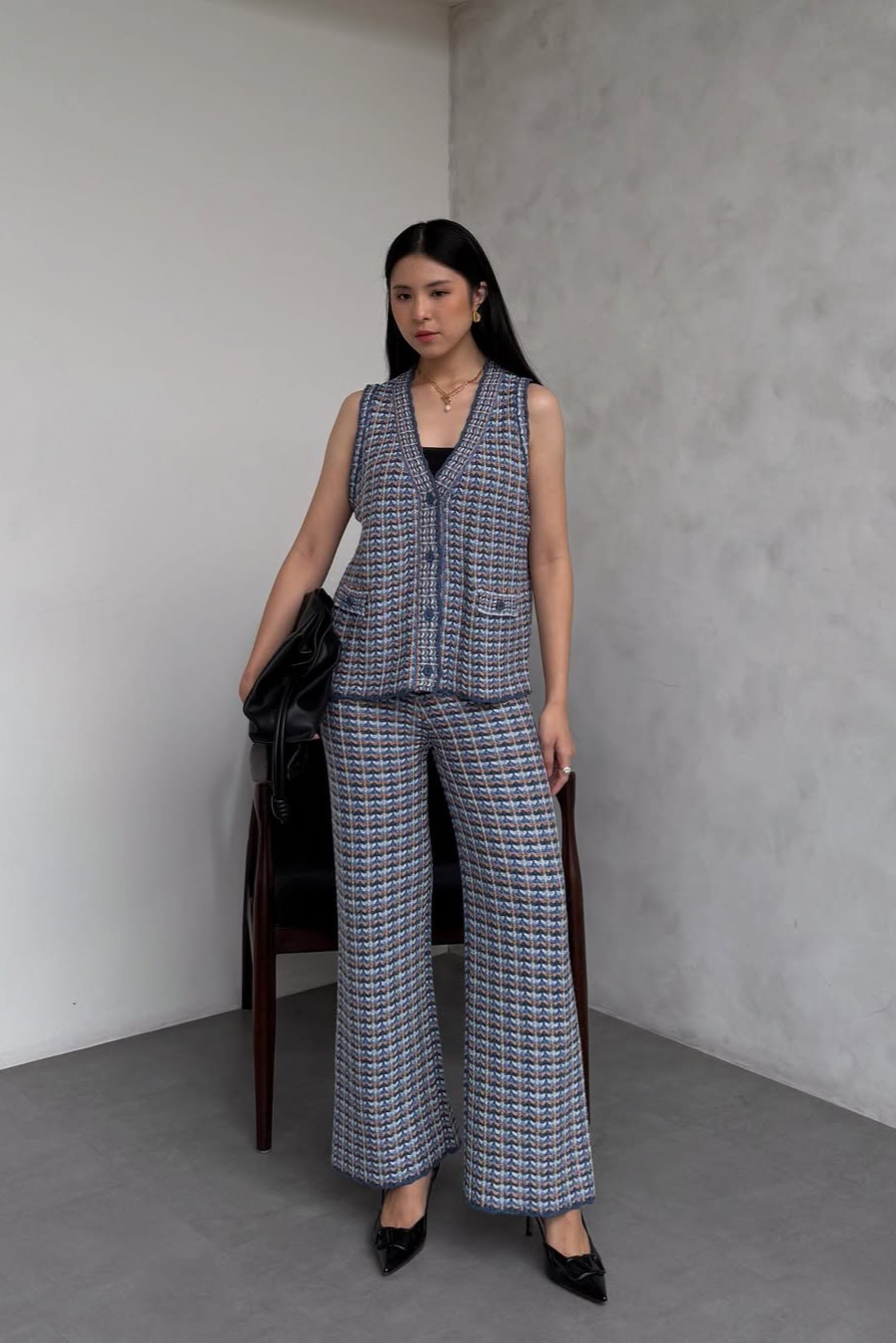Ara Series - Atasan Bawahan Vest Bahan Cotton Knit Premium