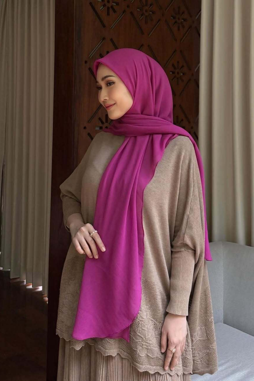 Hijab Square Oval Shawl - Hijab Pashmina Bahan Voal