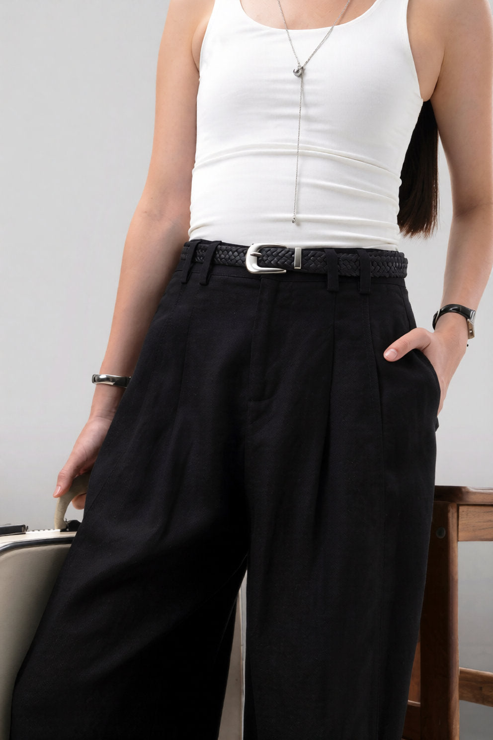 Ramia Pants - Premium High Waist Wide Leg Linen Pants