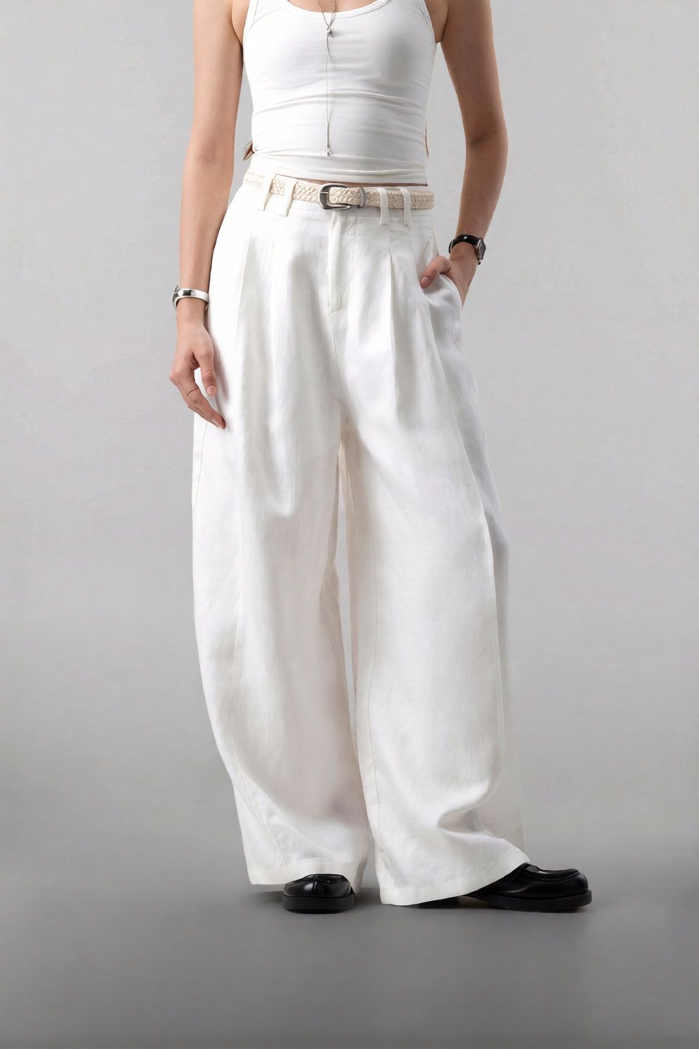 Ramia Pants - Premium High Waist Wide Leg Linen Pants