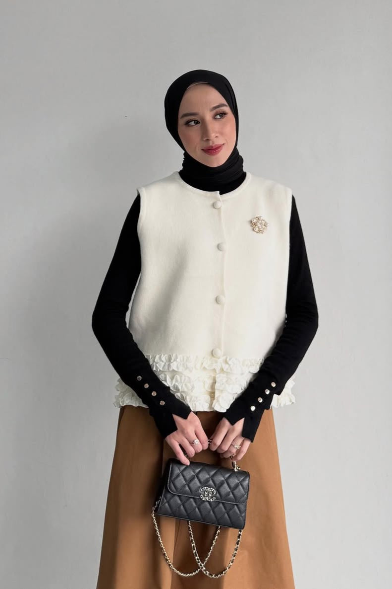 Megan Vest - Rompi Rajut Wanita Bahan Knit Premium