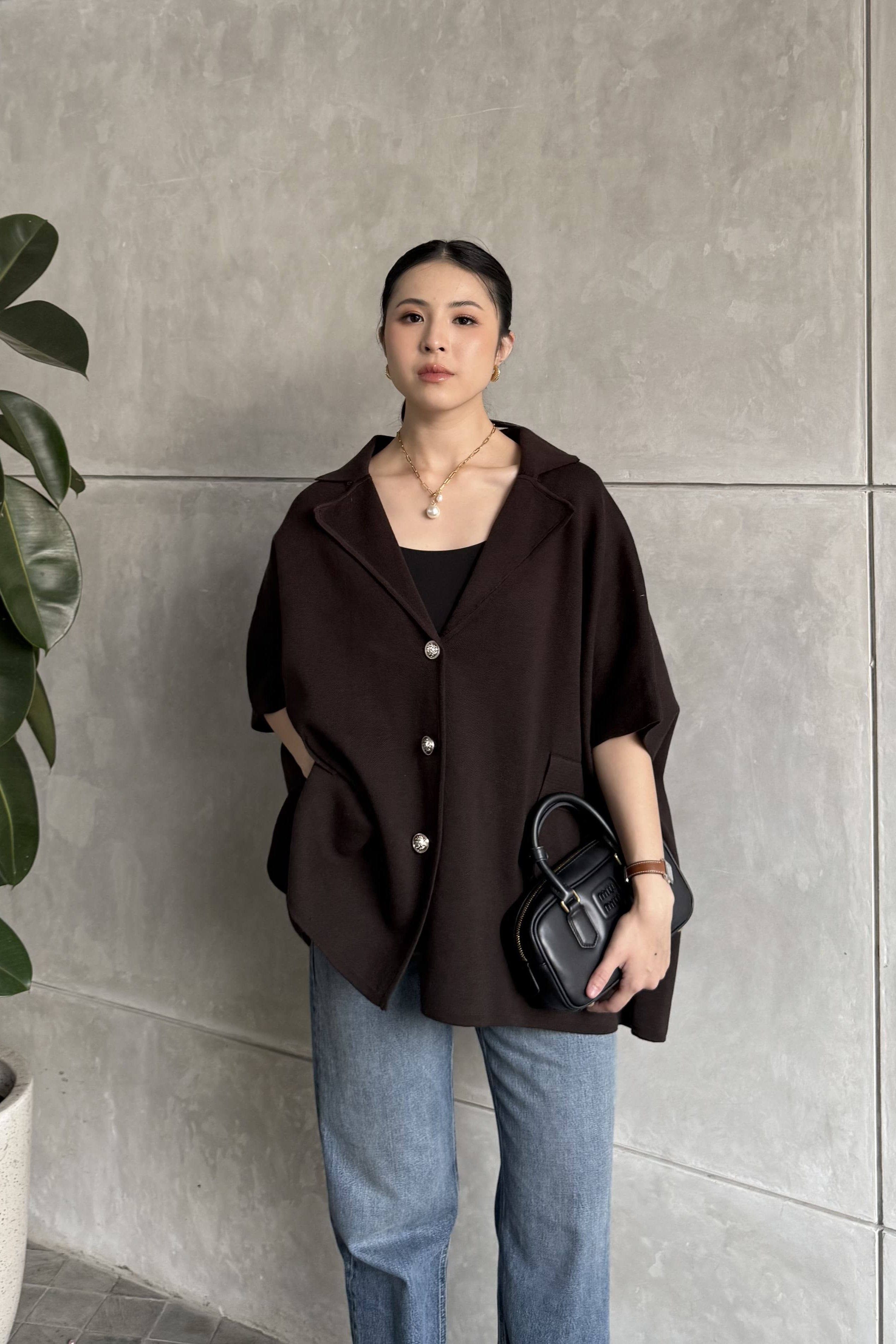 Kenzo Vest - Outer Wanita Casual Knit Cotton Premium