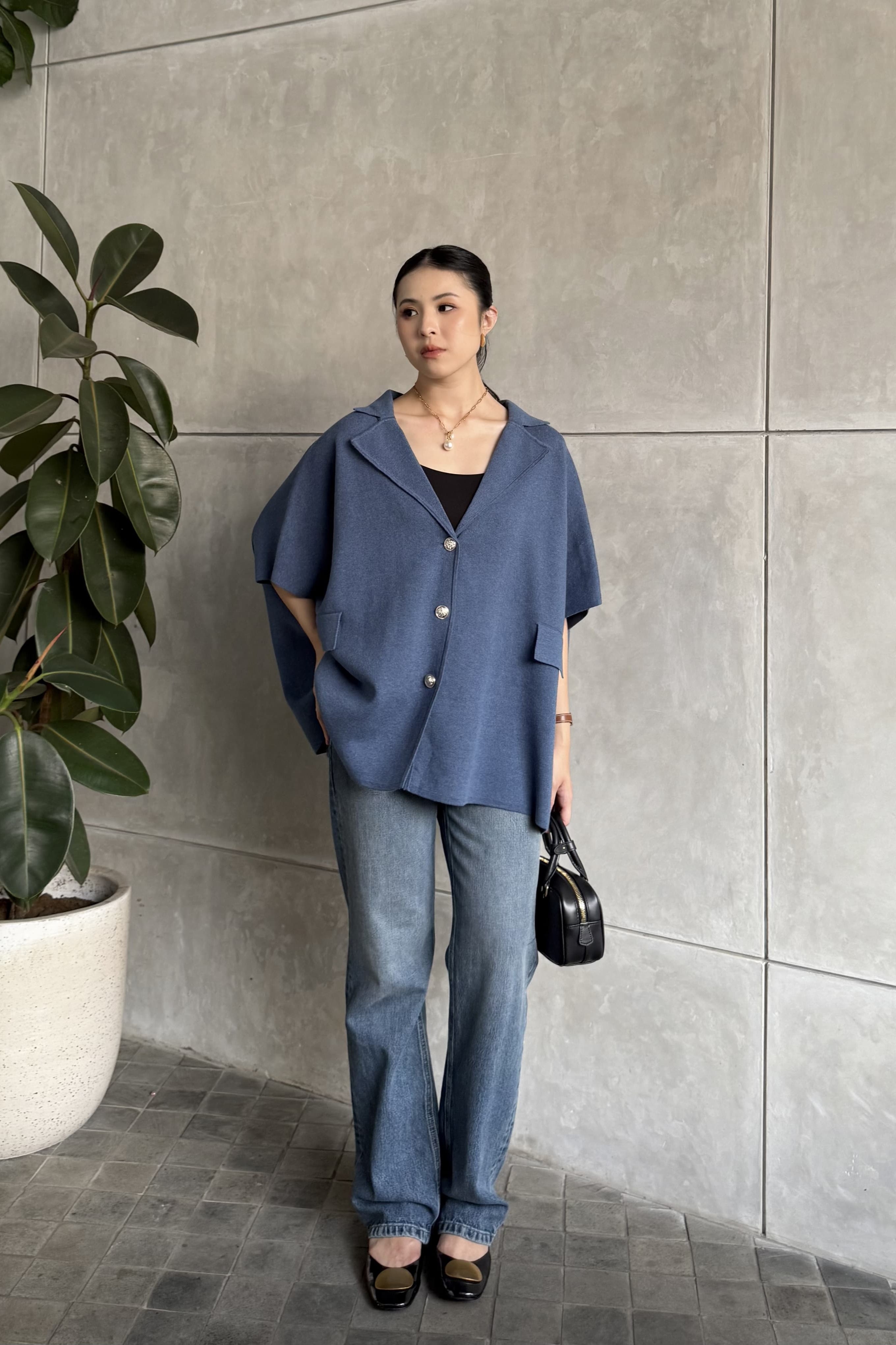 Kenzo Vest - Outer Wanita Casual Knit Cotton Premium
