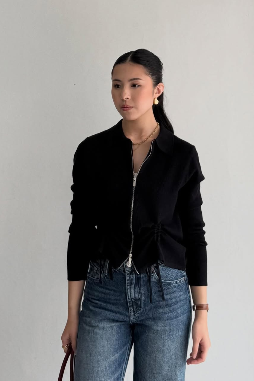 Looren Cardy - Cardigan Wanita Berkerah Stylish Bahan Knit