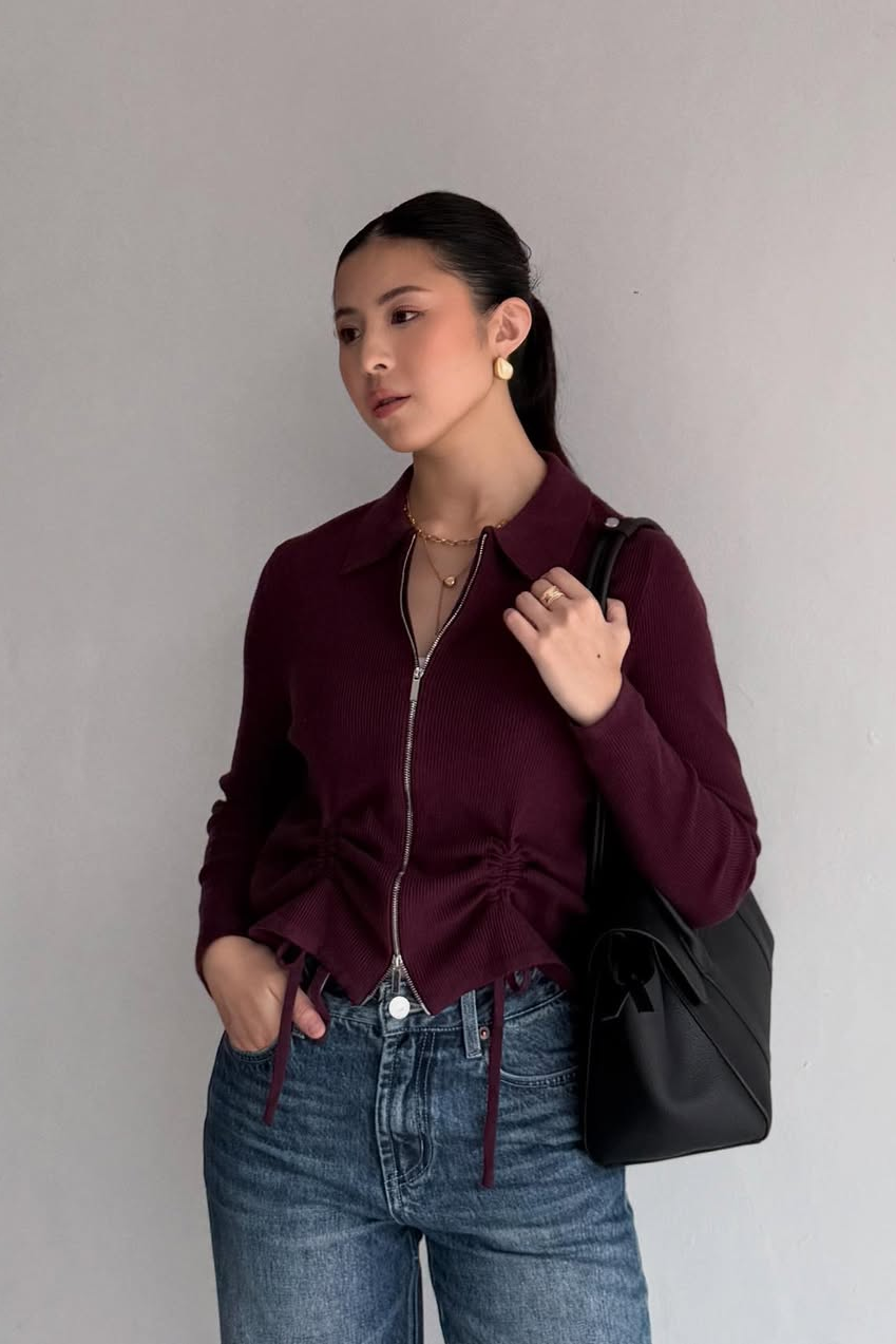 Looren Cardy - Cardigan Wanita Berkerah Stylish Bahan Knit
