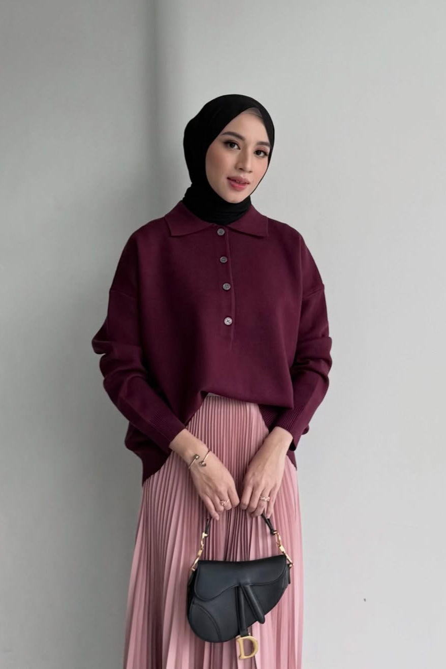 Lacos Sweater - Atasan Sweater Wanita Bahan Knit Premium