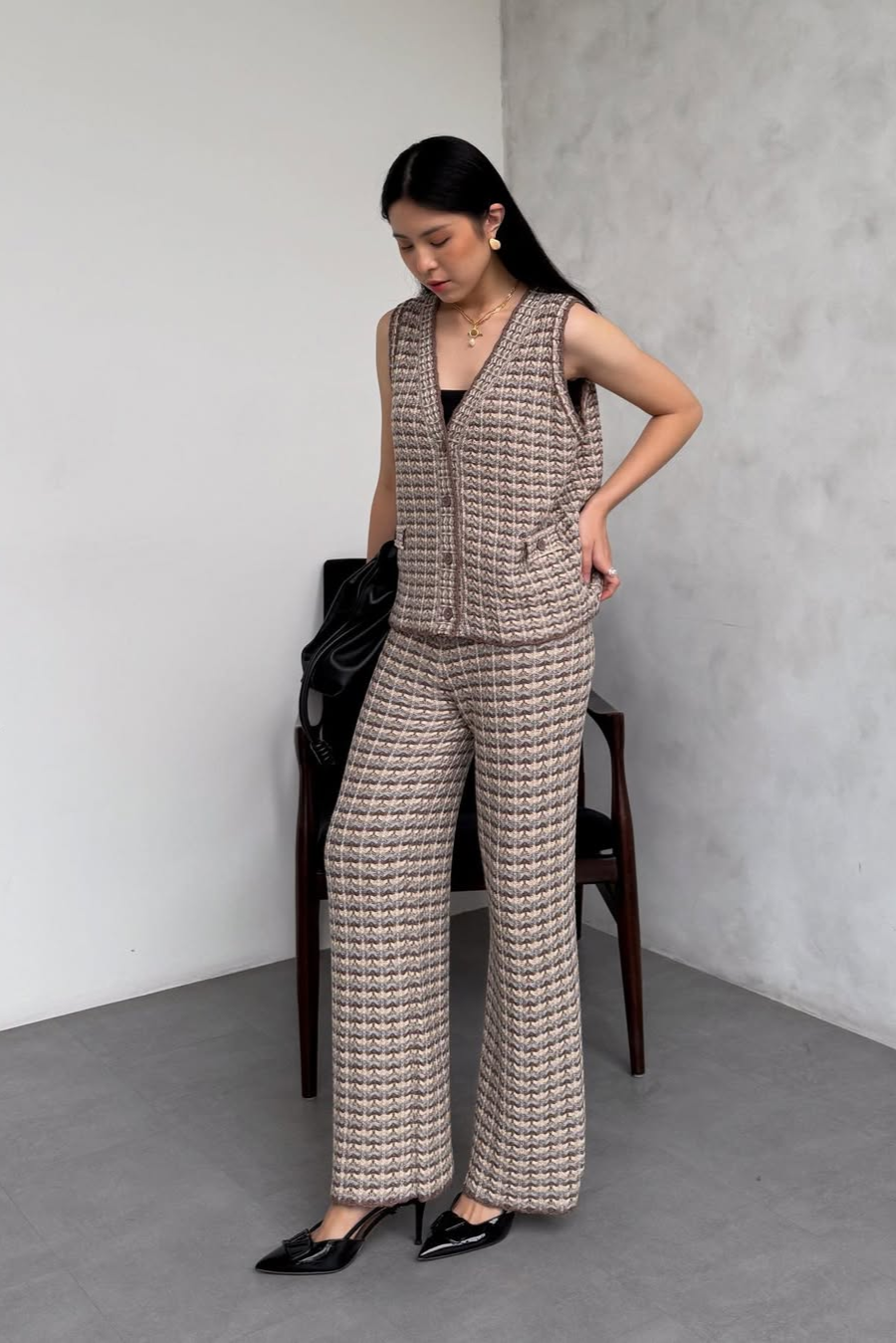 Ara Series - Atasan Bawahan Vest Bahan Cotton Knit Premium