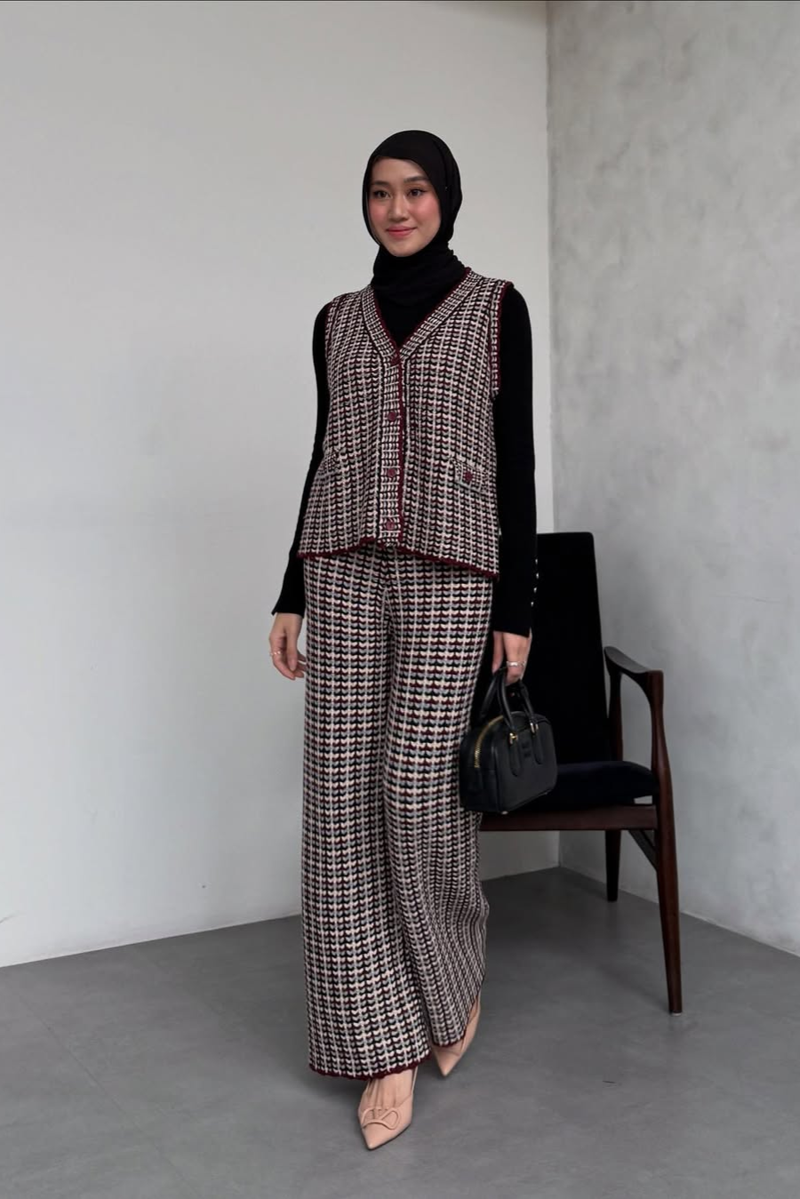 Ara Series - Atasan Bawahan Vest Bahan Cotton Knit Premium