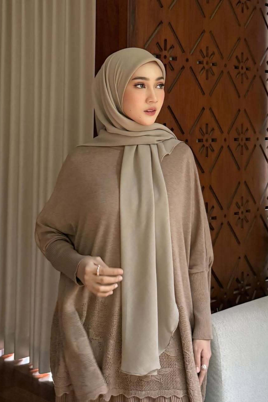 Hijab Square Oval Shawl - Hijab Pashmina Bahan Voal