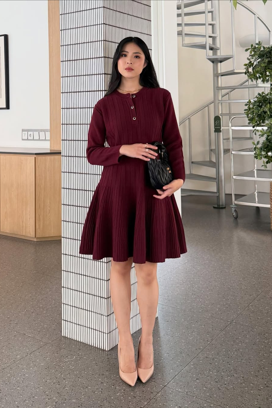 Porse Long Blouse - Blouse Lengan Panjang Wanita Bahan Cotton Knit