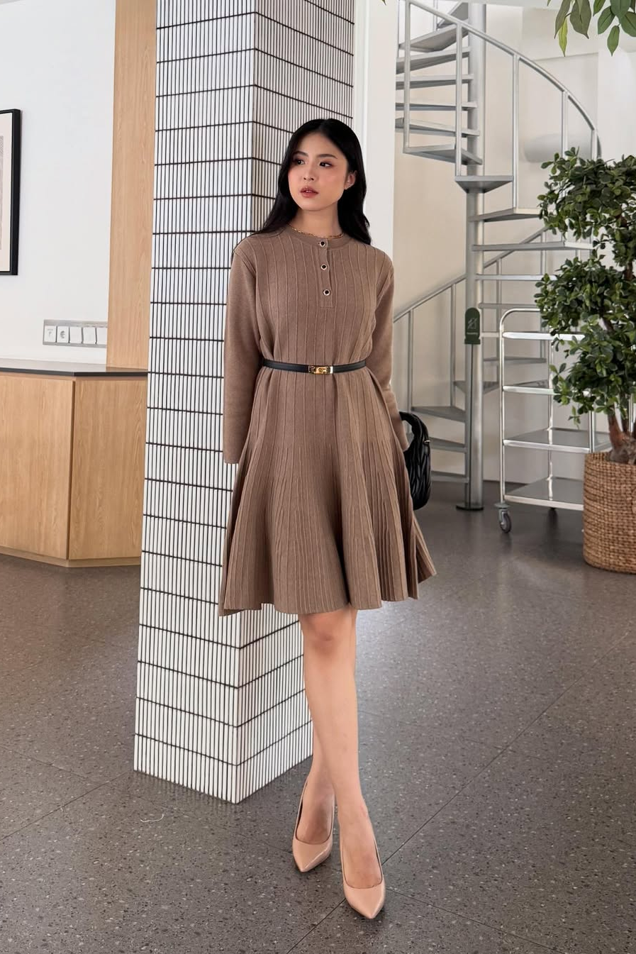 Porse Long Blouse - Blouse Lengan Panjang Wanita Bahan Cotton Knit