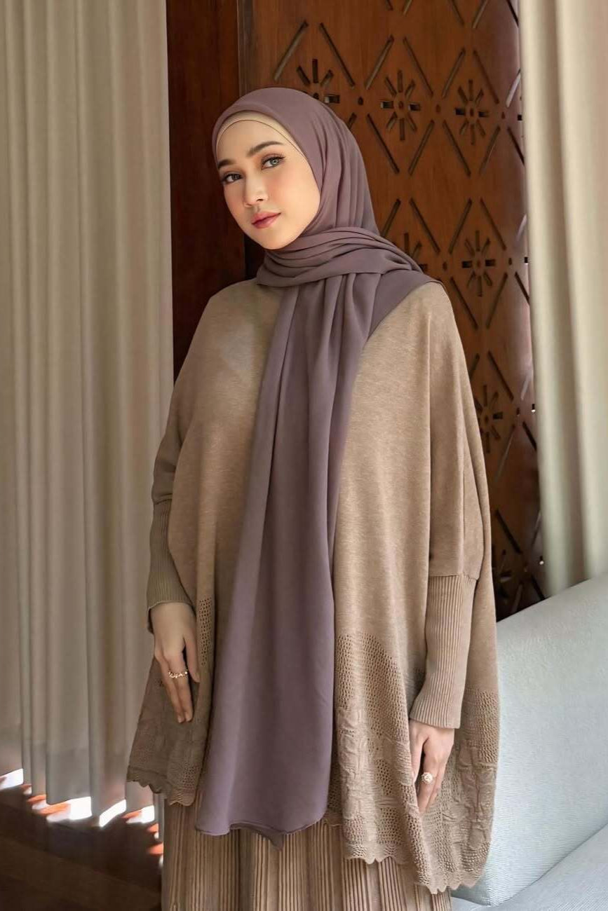 Hijab Square Oval Shawl - Hijab Pashmina Bahan Voal
