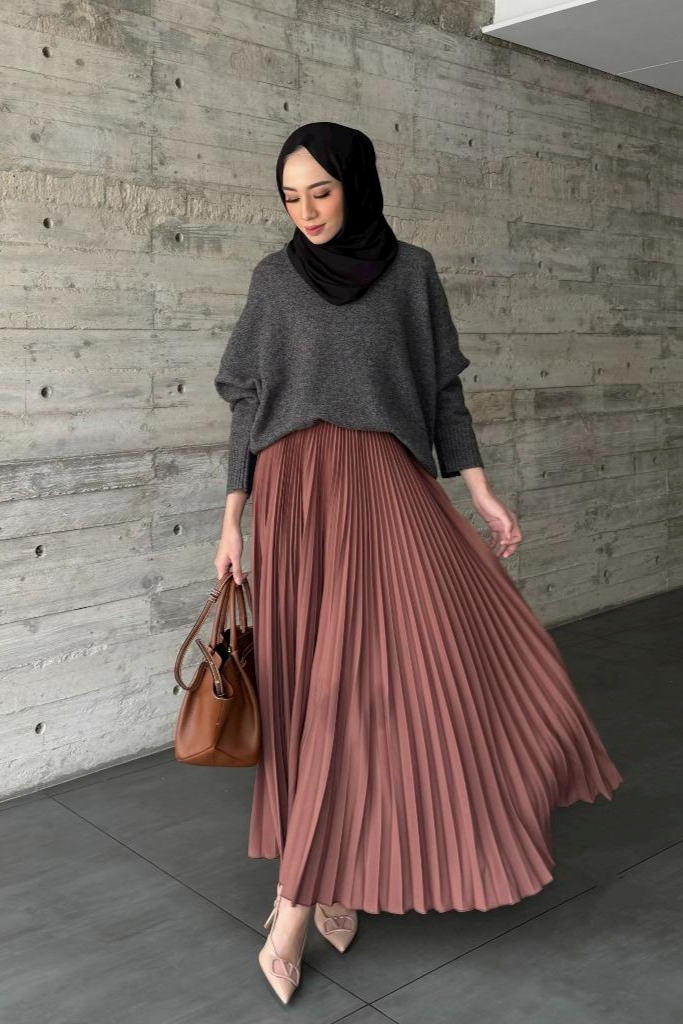 Atala Basic Skirt - Rok Plisket Maxi Polos