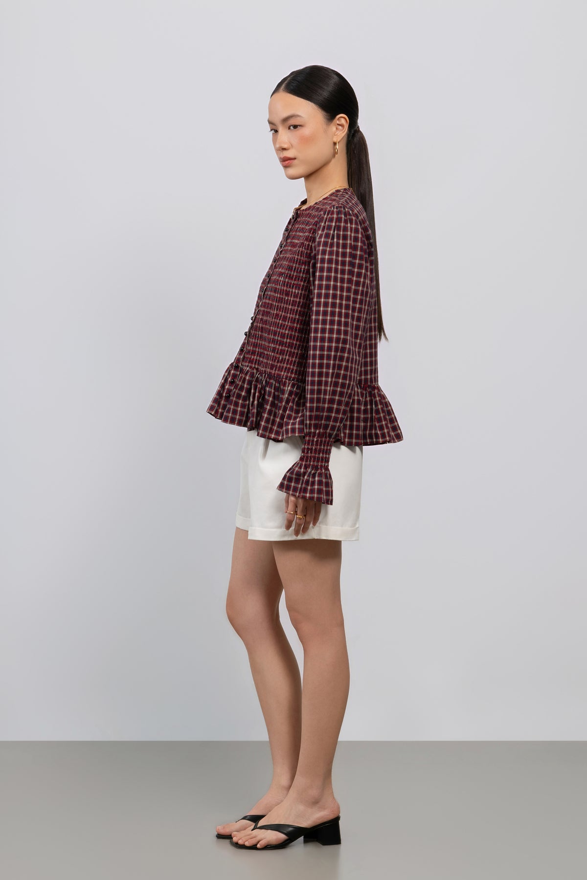Edith Top – Smocked Peplum Blouse