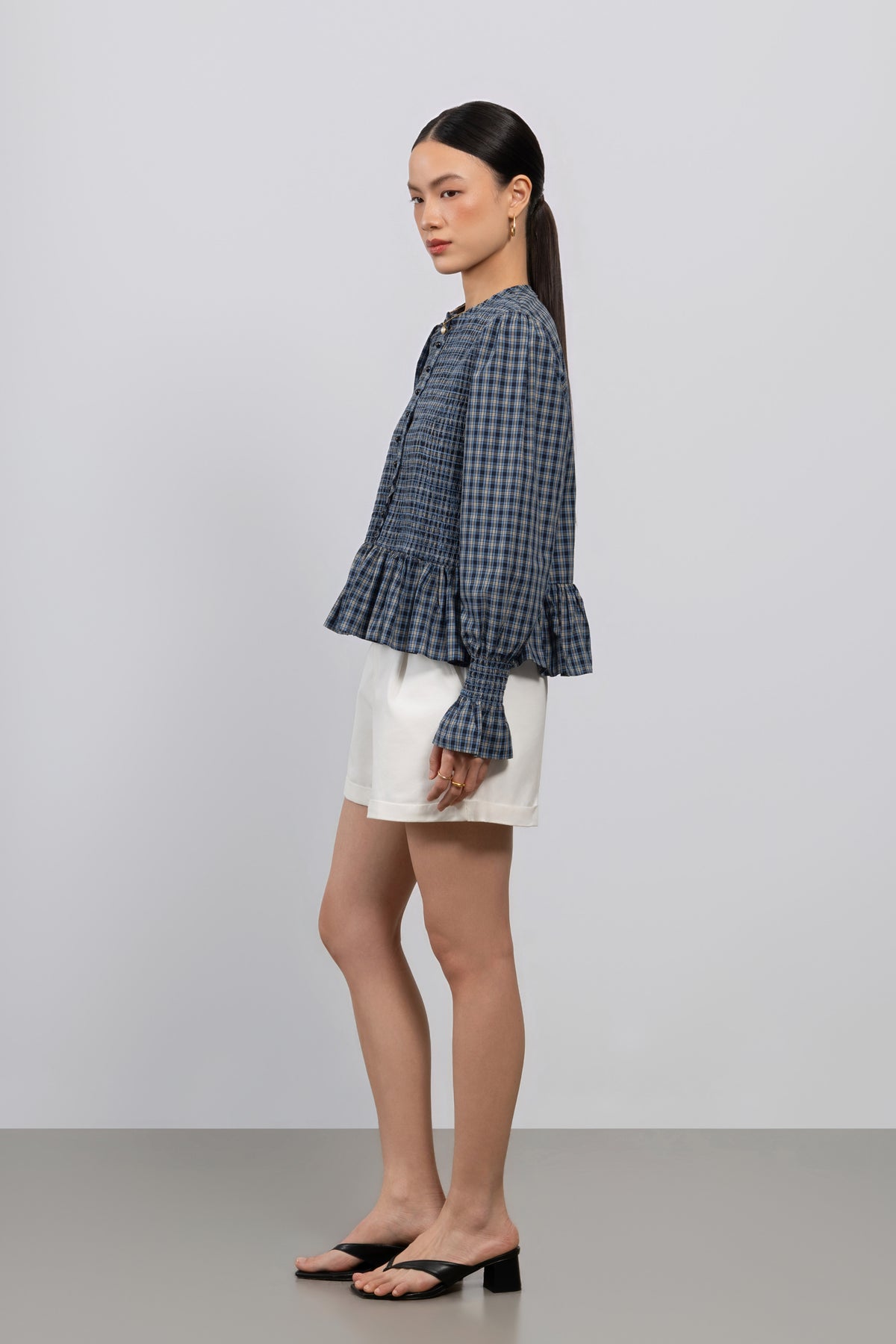Edith Top – Smocked Peplum Blouse