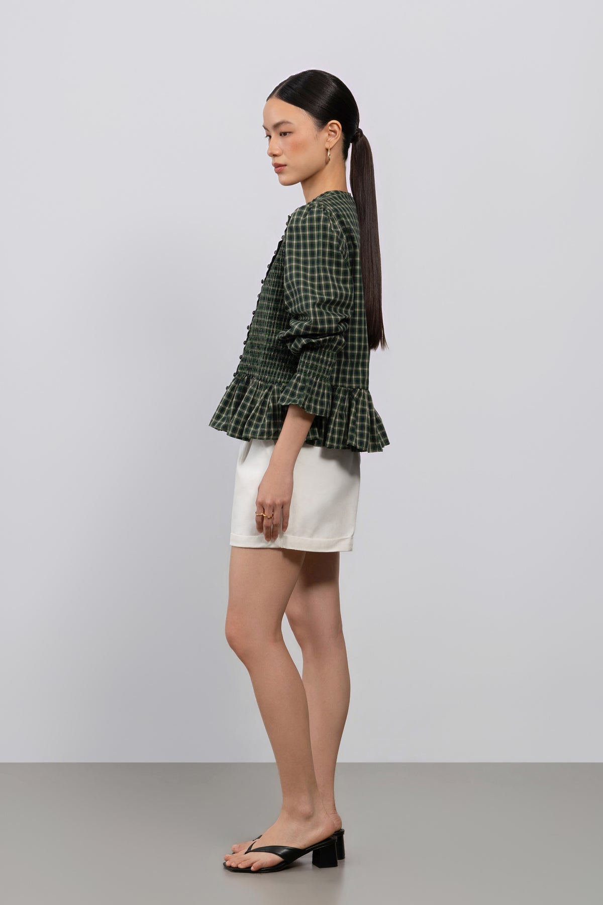 Edith Top – Smocked Peplum Blouse