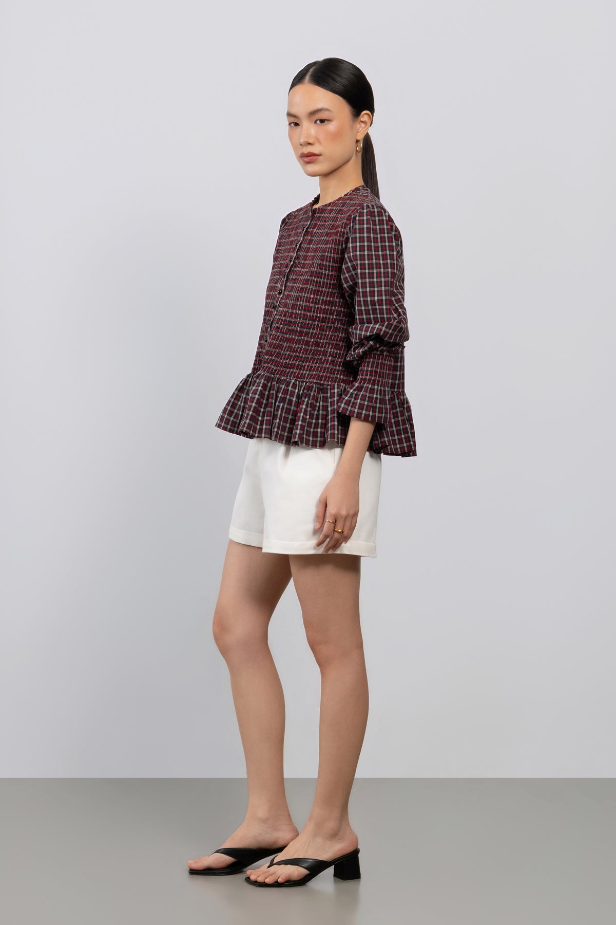 Edith Top – Smocked Peplum Blouse