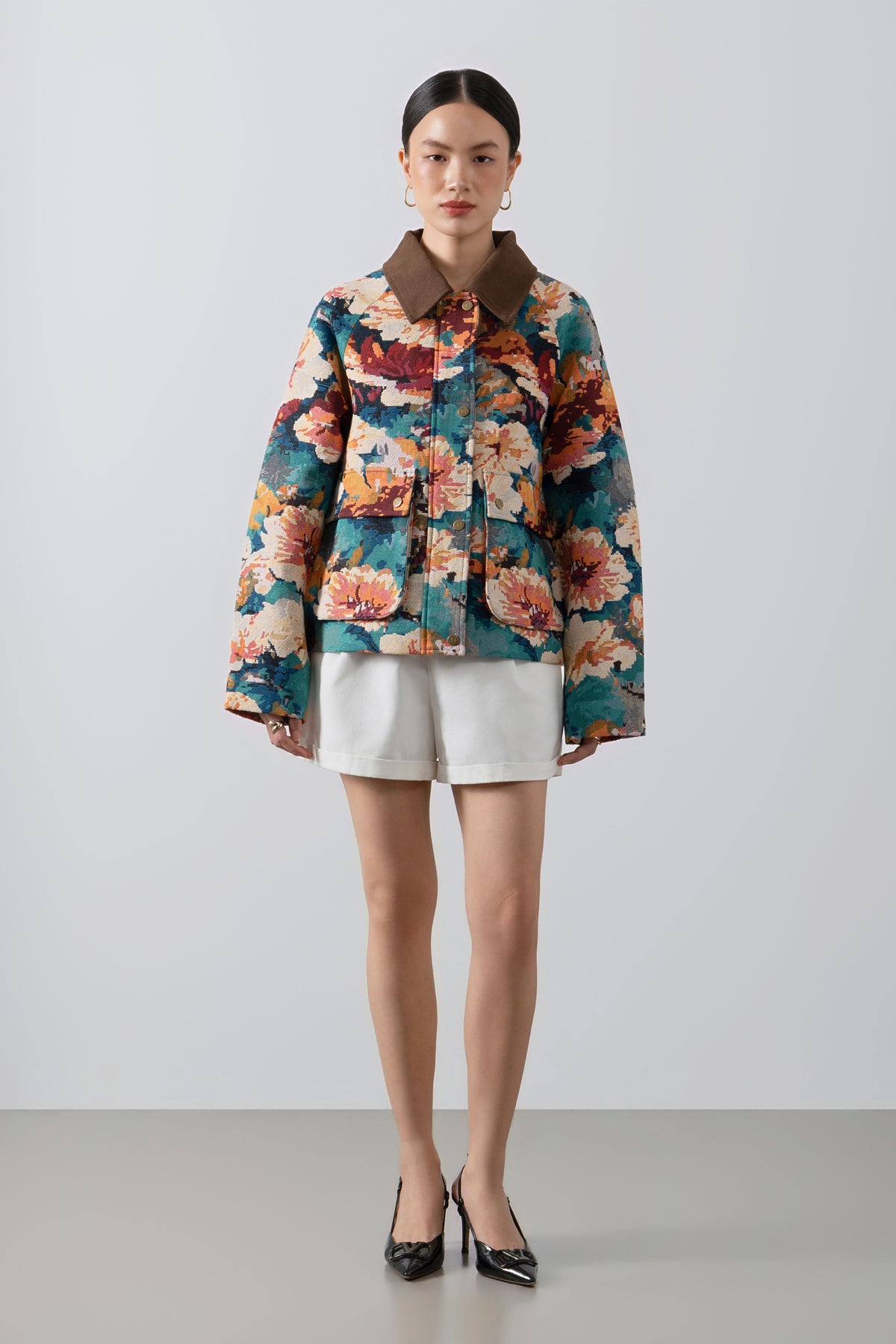 Monet Jacket – Abstract Floral Jacquard