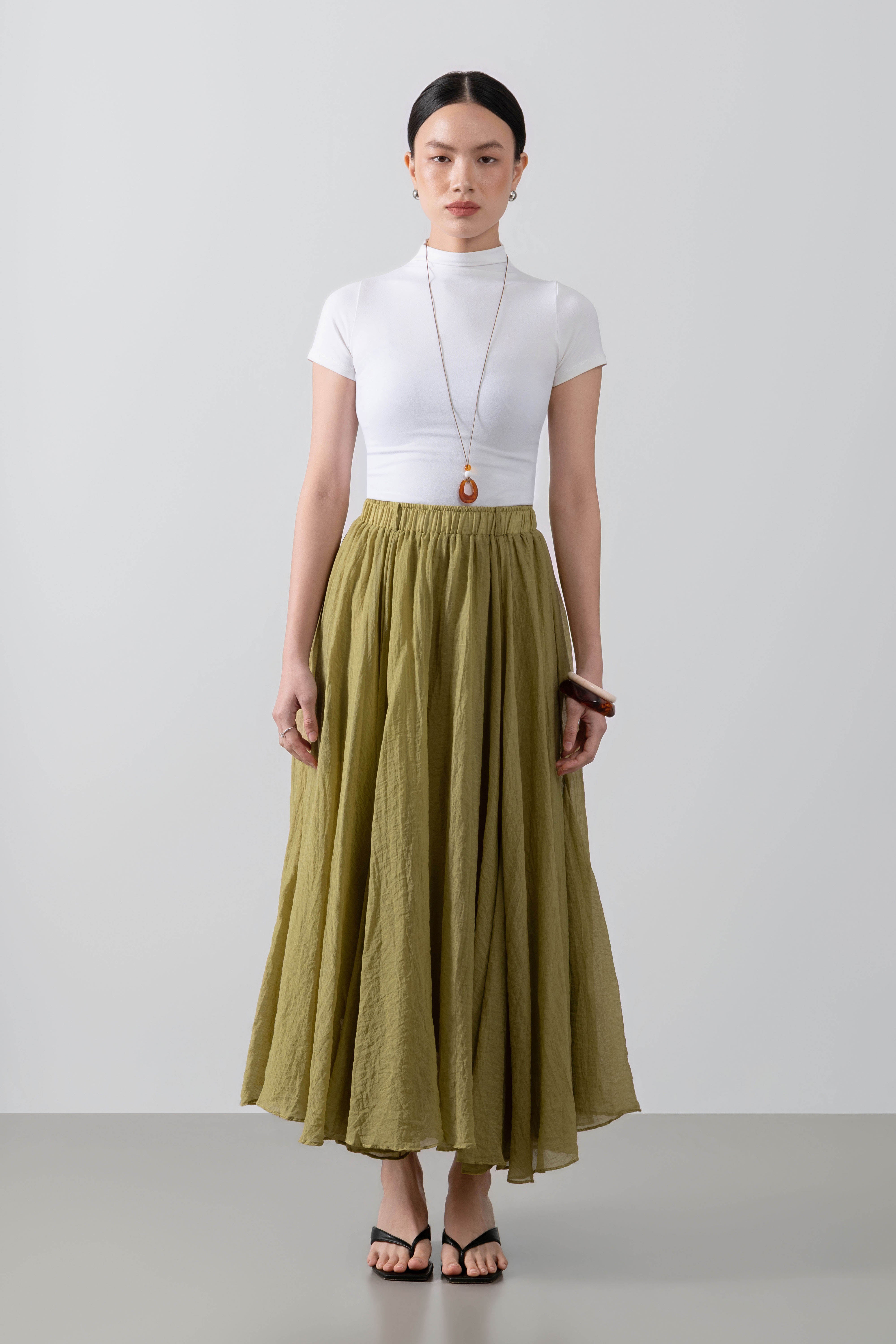 Alara Skirt – Crinkle Maxi Skirt