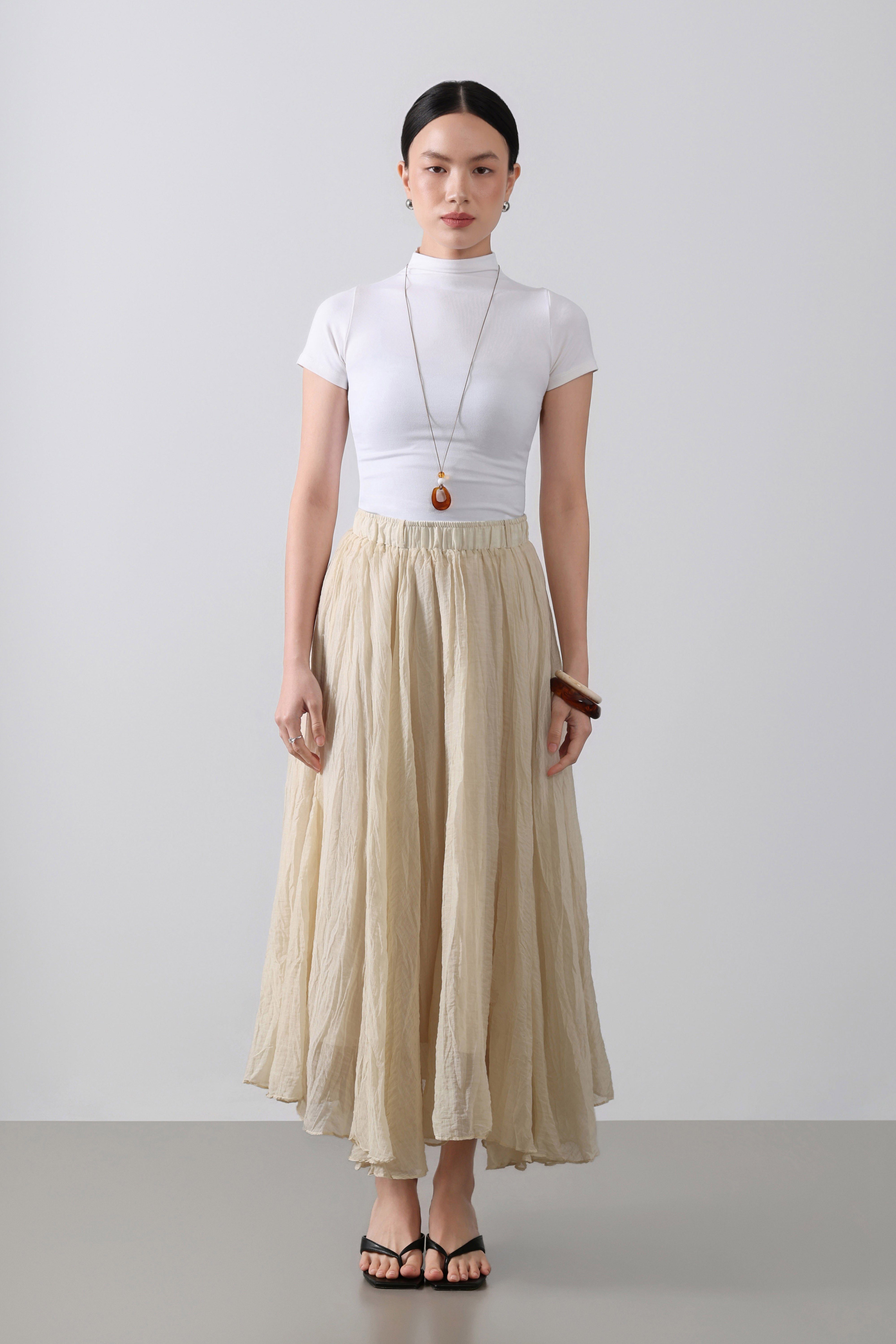 Alara Skirt – Crinkle Maxi Skirt