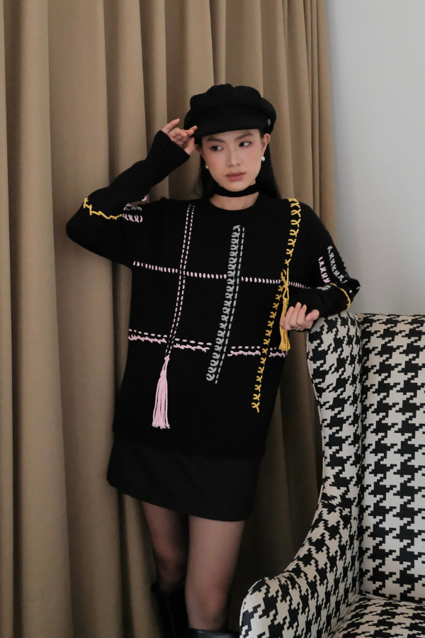 Mirou Sweater - Premium Hand-Stitched Tassel Knitwear
